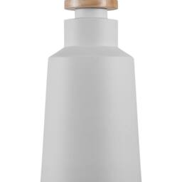 Wyld and Coco Hanging Pendant Light White Geometric Matte with Wood Top - thumbnail 2