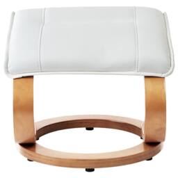 Wyld and Coco Retro Recliner Armchair White Faux Leather Heated Massage - thumbnail 9