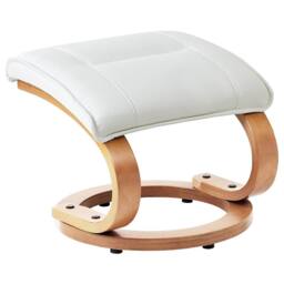 Wyld and Coco Retro Recliner Armchair White Faux Leather Heated Massage - thumbnail 8