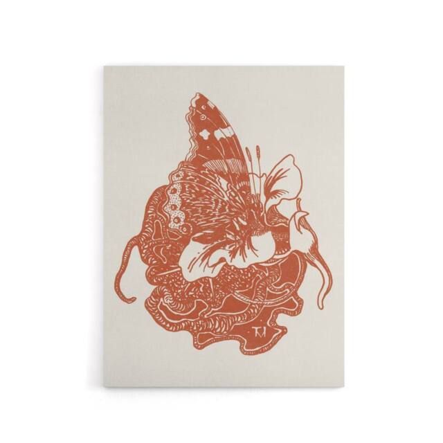 "Artery8 Butterfly on Nasturtium Flower Canvas Wall Art Print van Hoytema in Red - Size: W18"" x H24""" - image 1