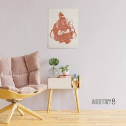 "Artery8 Butterfly on Nasturtium Flower Canvas Wall Art Print van Hoytema in Red - Size: W18"" x H24""" - thumbnail 3