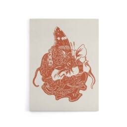 "Artery8 Butterfly on Nasturtium Flower Canvas Wall Art Print van Hoytema in Red - Size: W18"" x H24""" - thumbnail 1
