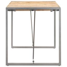Berkfield Home Dining Table 160x80x75 cm Solid Rough Mango Wood in Brown - Size: 160 x 80 x 75 cm - thumbnail 3