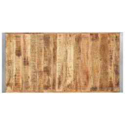 Berkfield Home Dining Table 160x80x75 cm Solid Rough Mango Wood in Brown - Size: 160 x 80 x 75 cm - thumbnail 4