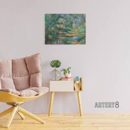 "Artery8 Cezanne The Brook River Landscape Canvas Wall Art Print in Blue - Size: W18"" x H24""" - thumbnail 3