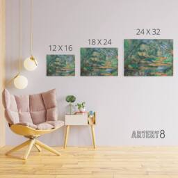 "Artery8 Cezanne The Brook River Landscape Canvas Wall Art Print in Blue - Size: W18"" x H24""" - thumbnail 4
