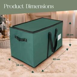 Pelle & Sol Christmas Bauble Storage Box Ornament Dividers Holds 128 Decor in Green - thumbnail 5