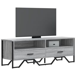 Berkfield Home TV Cabinet Grey Sonoma 122x34x41 cm Engineered Wood - Size: 122 x 34 x 41 cm - thumbnail 1