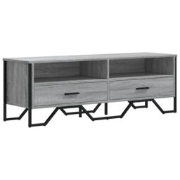 Berkfield Home TV Cabinet Grey Sonoma 122x34x41 cm Engineered Wood - Size: 122 x 34 x 41 cm - thumbnail 2