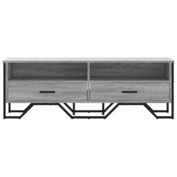 Berkfield Home TV Cabinet Grey Sonoma 122x34x41 cm Engineered Wood - Size: 122 x 34 x 41 cm - thumbnail 4