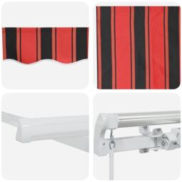 Berkfield Home Manual Retractable Awning Orange & Brown 500x300 cm in Red - thumbnail 8