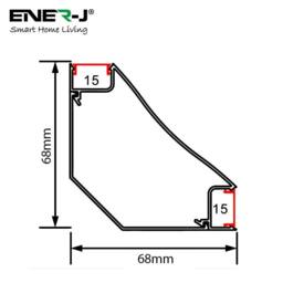 ENER-J Pack of 2 Gypsum LED Cove Light 45 Degree Corner Aluminum Profile 1 Me in White - thumbnail 5
