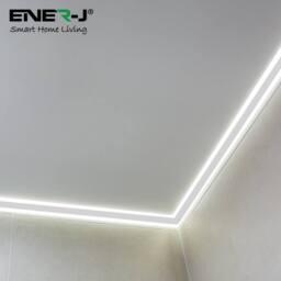 ENER-J Pack of 2 Gypsum LED Cove Light 45 Degree Corner Aluminum Profile 1 Me in White - thumbnail 7