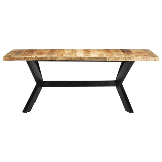 Berkfield Home Dining Table 200x100x75 cm Solid Mango Wood in Brown - Size: 200 x 100 x 75 cm - image 1