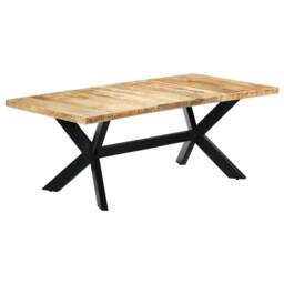 Berkfield Home Dining Table 200x100x75 cm Solid Mango Wood in Brown - Size: 200 x 100 x 75 cm - thumbnail 8