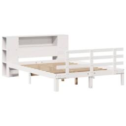 Berkfield Home Bookcase Bed without Mattress White 160x200cm Solid Wood Pine - Size: 160x200 cm - thumbnail 3