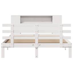 Berkfield Home Bookcase Bed without Mattress White 160x200cm Solid Wood Pine - Size: 160x200 cm - thumbnail 4