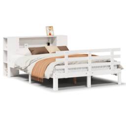 Berkfield Home Bookcase Bed without Mattress White 160x200cm Solid Wood Pine - Size: 160x200 cm - thumbnail 1