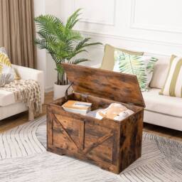 FORGEVIO Storage Chest Trunk Toy Chest 75 x 40 x 50, 5 cm in Brown - Size: 0.6m2 - thumbnail 5