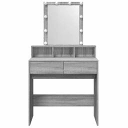 Berkfield Home Dressing Table with LED Grey Sonoma 80x41x144.5 cm - thumbnail 5