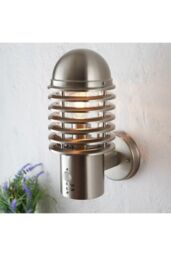 Netlighting Louvre Pir 1 Light Outdoor Wall Brushed Stainless Steel IP44 E27 in Grey - thumbnail 2