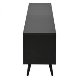 ERGOVEXA Cabinet Console Entertainment Centre Wood Grain Doors Black - thumbnail 3