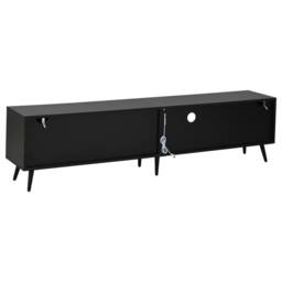 ERGOVEXA Cabinet Console Entertainment Centre Wood Grain Doors Black - thumbnail 4