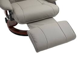 STILVORA Recliner Armchair with Footstool Grey PU Leather - thumbnail 7