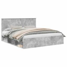 Berkfield Home Bed Frame with Headboard Concerte 180 x 200 cm Solid Pine Wood in Grey - thumbnail 2