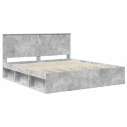 Berkfield Home Bed Frame with Headboard Concerte 180 x 200 cm Solid Pine Wood in Grey - thumbnail 4