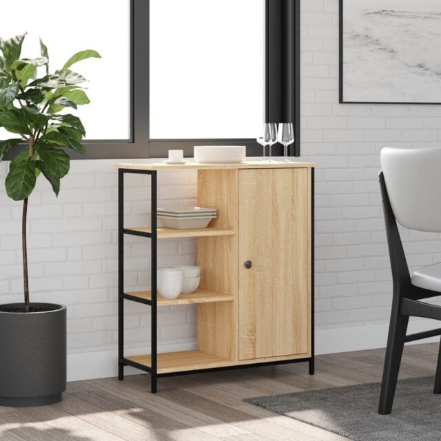Berkfield Home Sideboard Sonoma Oak 70x30x80 cm Engineered Wood in Brown - Size: 70 x 30 x 80 cm - image 1