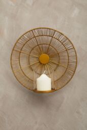 Orsina Wall Sconce, Modern Glass Candle Holder, Luxe Metal Art, Modern Wall Scone, Industrial Accent in Gold - thumbnail 2