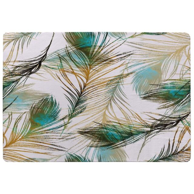 Benjamin Tate Design Imprints Peacock Feathers Rug in Natural - Size: Large - image 1