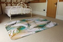 Benjamin Tate Design Imprints Peacock Feathers Rug in Natural - Size: Large - thumbnail 3