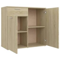 Berkfield Home Sideboard Sonoma Oak 80x36x75 cm Engineered Wood in Light Tan - Size: 80 x 36 x 75 cm - thumbnail 8