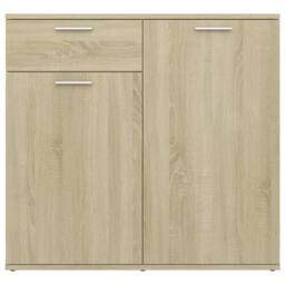 Berkfield Home Sideboard Sonoma Oak 80x36x75 cm Engineered Wood in Light Tan - Size: 80 x 36 x 75 cm - thumbnail 6