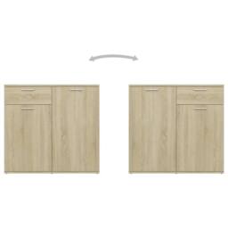 Berkfield Home Sideboard Sonoma Oak 80x36x75 cm Engineered Wood in Light Tan - Size: 80 x 36 x 75 cm - thumbnail 5
