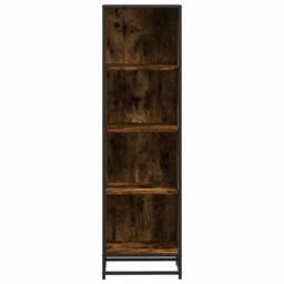 Berkfield Home Modern Book Cabinet Smoked Oak 40x35x139 cm Engineered Wood in Brown - Size: 40 x 35 x 139 cm - thumbnail 4