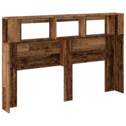 Berkfield Home LED Headboard Old Wood 160x18.5x103.5 cm Engineered Wood in Brown - thumbnail 8
