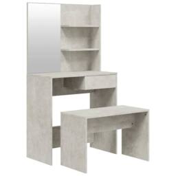 Berkfield Home Modern Dressing Table Set Concrete Grey 74.5x40x141 cm - thumbnail 3