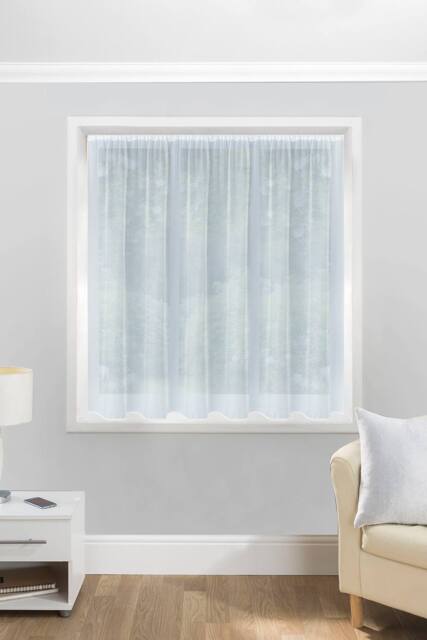 Tyrone Textiles Albany Plain White Net Panel Curtain - Pre Cut Ready To Hang - Size: 200 cm width x 91 cm drop - image 1