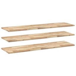 Berkfield Home Floating Shelves 3 pcs 160x40x2 cm Untreated Solid Wood Acacia in Brown - Size: 160 x 40 x 2 cm - thumbnail 2