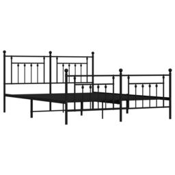 Berkfield Home Metal Bed Frame with Headboard & Footboard Black 183x213 cm - thumbnail 5