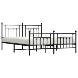 Berkfield Home Metal Bed Frame with Headboard & Footboard Black 183x213 cm - thumbnail 4