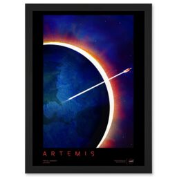 Artery8 NASA Artemis Moon Mission Visionary Lunar Space Travel Destination Poster Artwork Framed Wall Art Print A4 in Black - thumbnail 1
