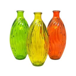Verano Spanish Ceramics Glass Ola Home Décor Medium Tall Vase (H) 31cm in Yellow - thumbnail 2