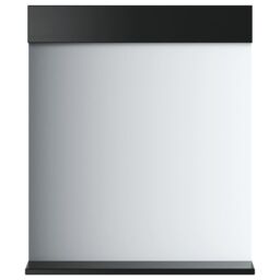 Berkfield Home Bathroom Mirror with Shelf BERG Black 60x12x70 cm Solid Wood - Size: 60 x 12 x 70 cm - thumbnail 2