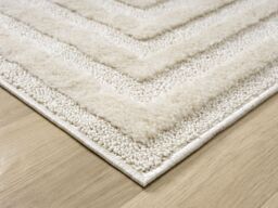 Desire Rugs Isabella Living Room Area Rugs - Embossed Geometric Rectangle Design in Cream - Size: 80 cm x 150 cm - thumbnail 4