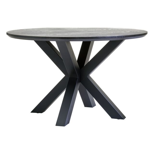 Orsina Stylish Dining Table With Black Metal Legs, Elegant Small Dining Table, Sturdy Kitchen Table For Dinner in Brown - image 1