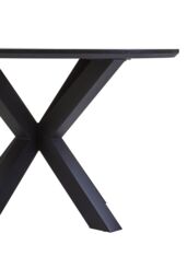 Orsina Stylish Dining Table With Black Metal Legs, Elegant Small Dining Table, Sturdy Kitchen Table For Dinner in Brown - thumbnail 4